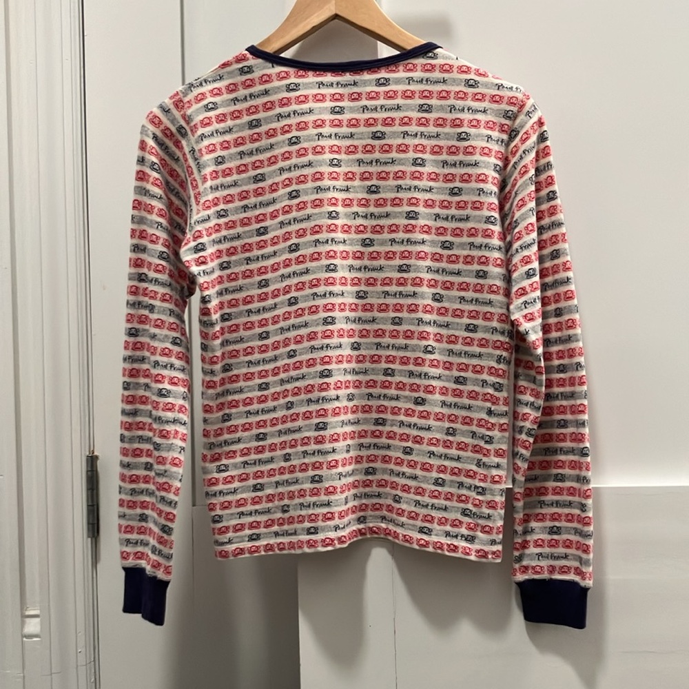 Y2K Vintage Paul Frank Julius Print Striped Henley Shirt Size S - Picture 3 of 6